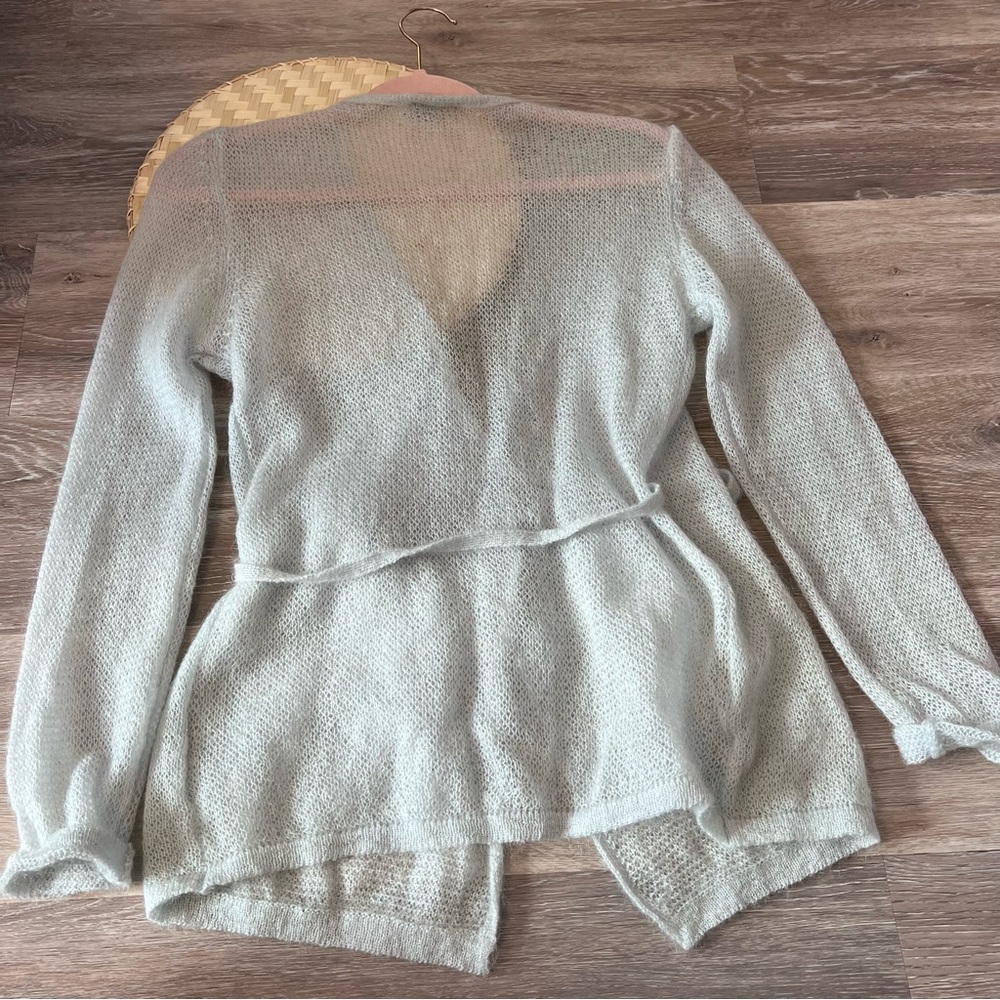 Vintage escada Sport‎ Baby Blue mohair wool blend wrap cardigan - Picture 6 of 6